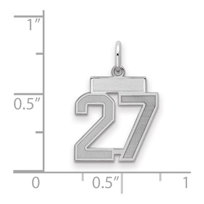 Sterling Silver Number 27 Pendant – view 2
