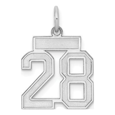 Sterling Silver Number 28 Charm