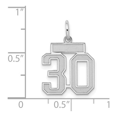 Sterling Silver Number 30 Charm – view 4
