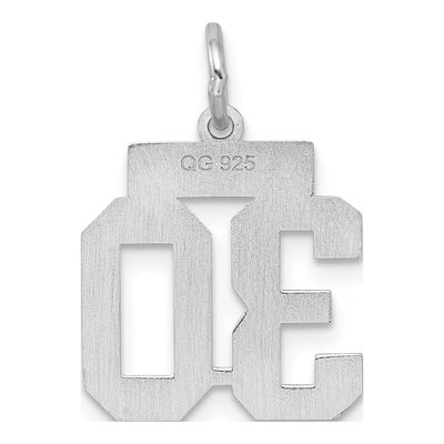 Sterling Silver Number 30 Charm – view 5