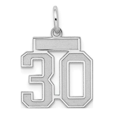 Sterling Silver Number 30 Charm