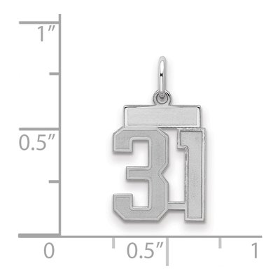 Sterling Silver Number 31 Charm – view 2