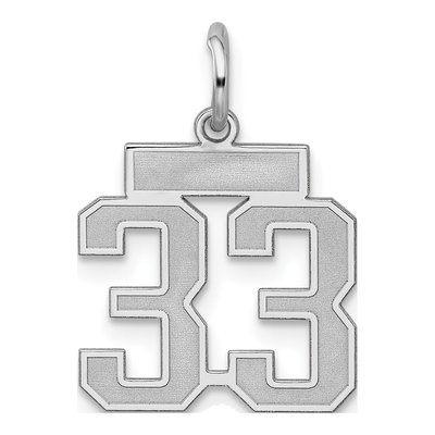 Sterling Silver Number 33 Charm