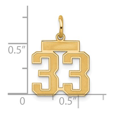 Sterling Silver Gold-Plated Number 33 Charm – view 3