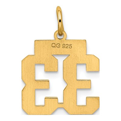 Sterling Silver Gold-Plated Number 33 Charm – view 4