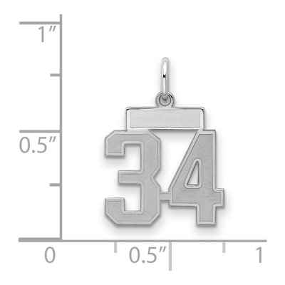 Sterling Silver Number 34 Charm – view 2