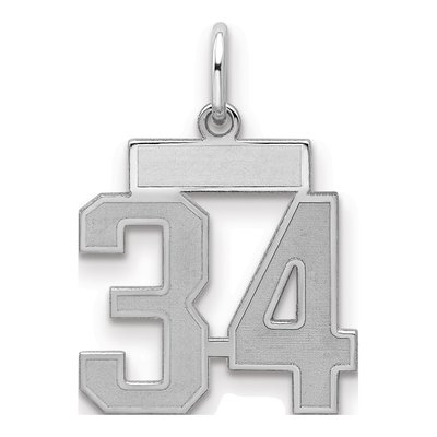 Sterling Silver Number 34 Charm