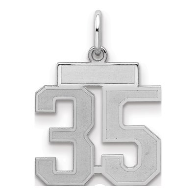 Sterling Silver Number 35 Charm