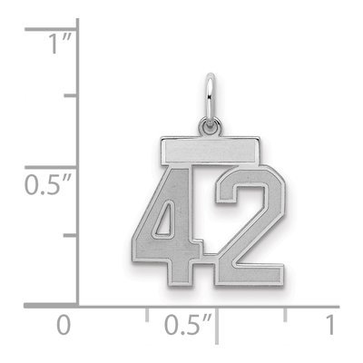 Sterling Silver Number 42 Pendant – view 2