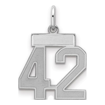 Sterling Silver Number 42 Pendant