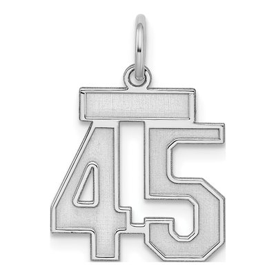 Sterling Silver Number 45 Charm