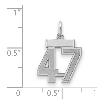 Sterling Silver Number 47 Charm – view 2