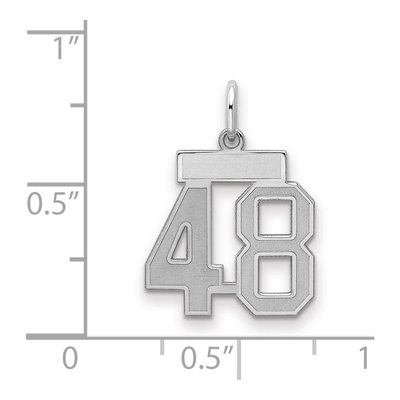 Sterling Silver Number 48 Charm – view 2
