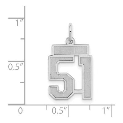 Sterling Silver Number 51 Charm – view 3