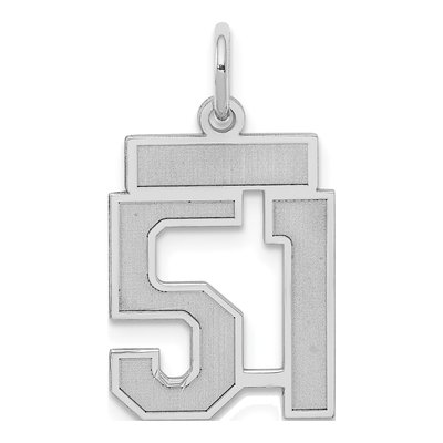 Sterling Silver Number 51 Charm