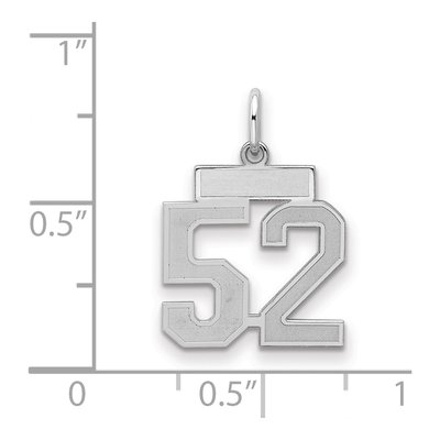 Sterling Silver Number 52 Charm – view 2