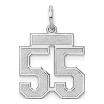 Sterling Silver Number 55 Charm
