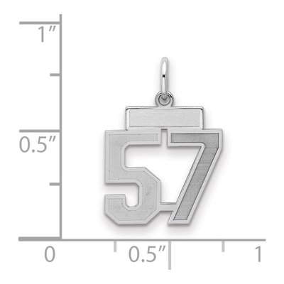 Sterling Silver Number 57 Charm – view 2