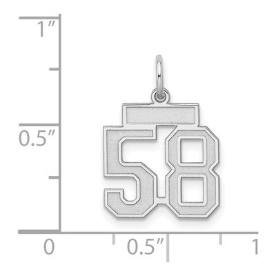 Sterling Silver Number 58 Charm – view 4