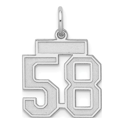 Sterling Silver Number 58 Charm