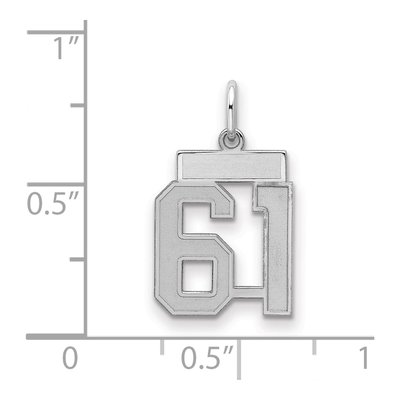 Sterling Silver Number 61 Pendant – view 2
