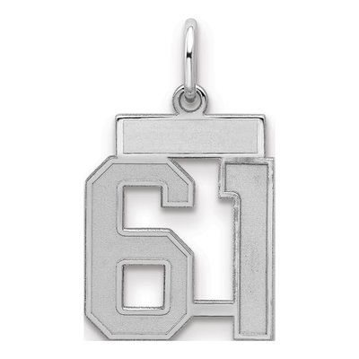 Sterling Silver Number 61 Pendant
