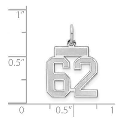 Sterling Silver Number 62 Charm – view 4