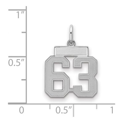 Sterling Silver Number 63 Charm – view 2