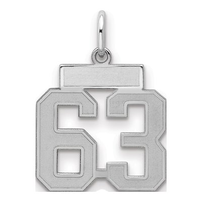 Sterling Silver Number 63 Charm