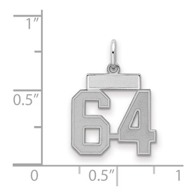 Sterling Silver Number 64 Charm – view 2