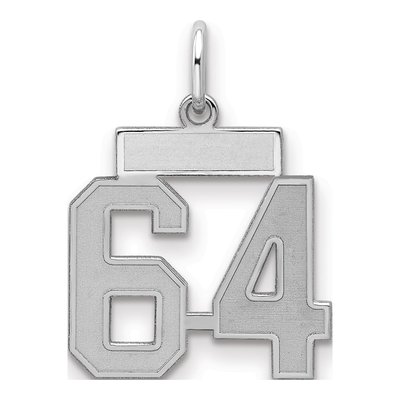 Sterling Silver Number 64 Charm
