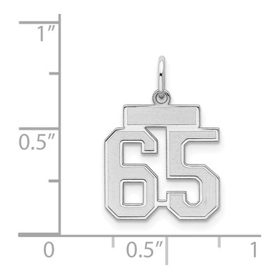 Sterling Silver Number 65 Charm – view 4