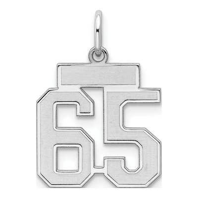 Sterling Silver Number 65 Charm