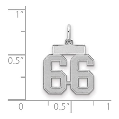 Sterling Silver Number 66 Charm – view 2