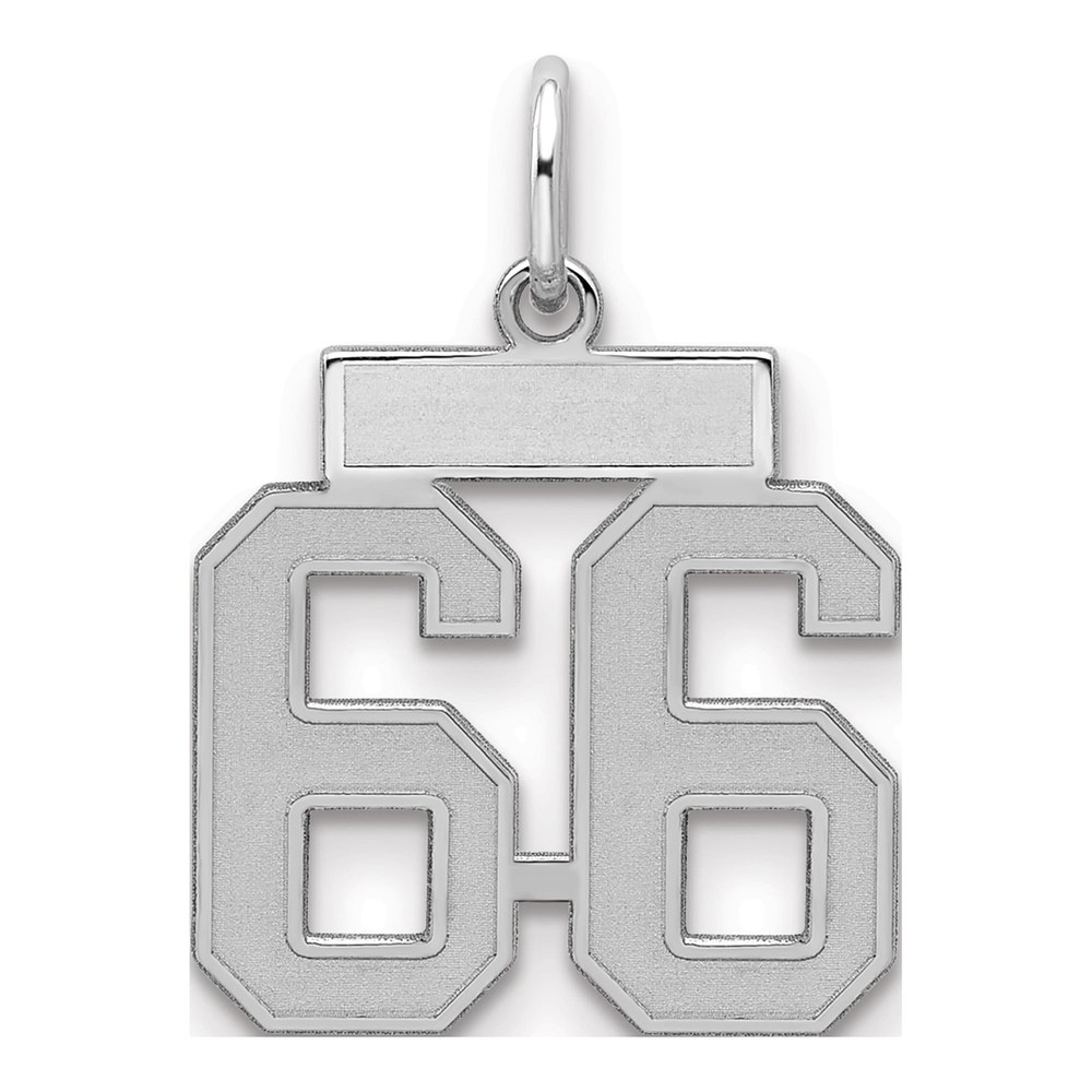 Sterling Silver Number 66 Charm