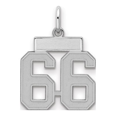 Sterling Silver Number 66 Charm