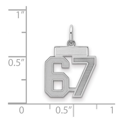 Sterling Silver Number 67 Charm – view 2