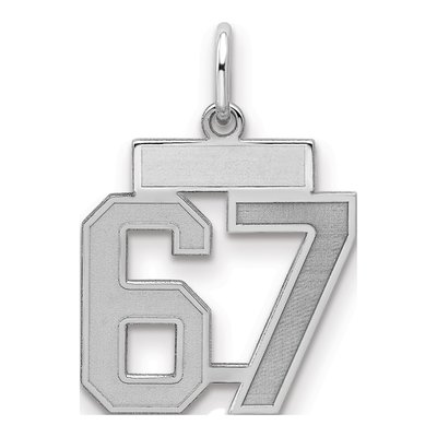 Sterling Silver Number 67 Charm