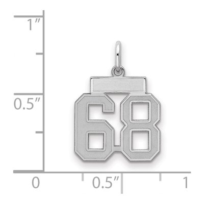 Sterling Silver Number 68 Charm – view 2