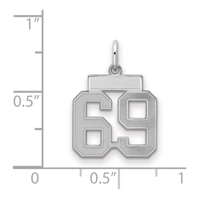 Sterling Silver Number 69 Charm – view 2