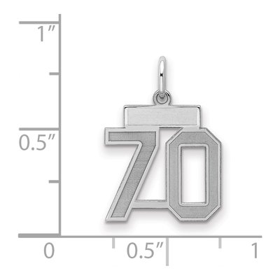 Sterling Silver Number 70 Charm – view 2