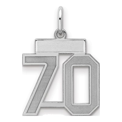 Sterling Silver Number 70 Charm