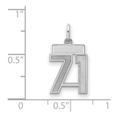 Sterling Silver Number 71 Pendant – view 2