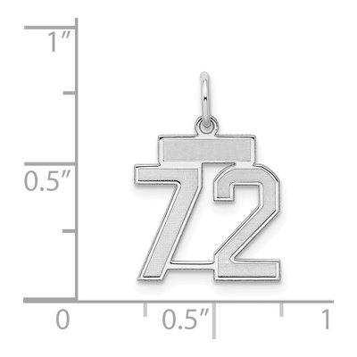 Sterling Silver Number 72 Charm – view 4