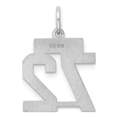 Sterling Silver Number 72 Charm – view 5