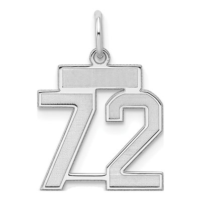 Sterling Silver Number 72 Charm