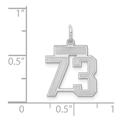 Sterling Silver Number 73 Charm – view 4