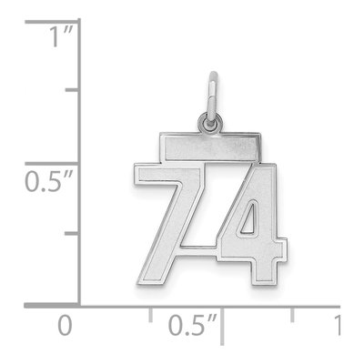 Sterling Silver Number 74 Charm – view 4