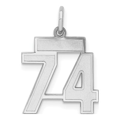 Sterling Silver Number 74 Charm