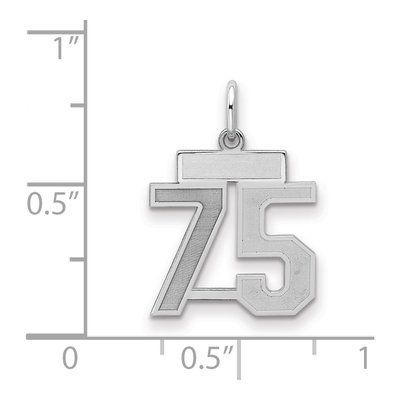 Sterling Silver Number 75 Charm – view 2